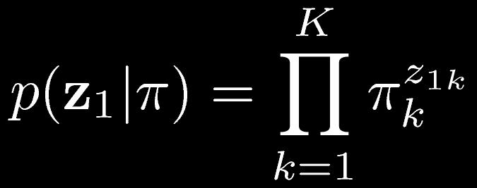 .. Transition probabilities: If the latent variables are discrete with K states, the conditional distribution p(zn zn-1) is a K x