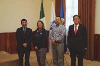 Award of the GeoSUR prize of 2015; Santiago Borrero, GeoSUR Program Coordinator; Carlos Guerrero, INEGI (Mexico); Rodrigo Barriga, PAIGH Secretary General Award of Honourable Mentions; PAIGH