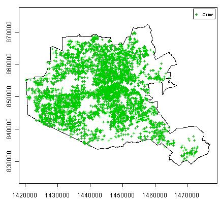 SPATIAL DISTRIBUTION OF CRIMES IN HOUSTON - ALL