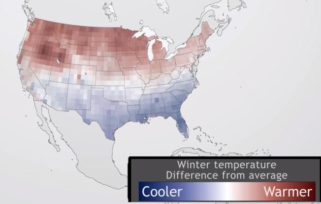 , and the drier than average conditions over the Pacific Northwest, northern Rockies and Ohio Valley. Below average temperatures are found in the southeast U.S.