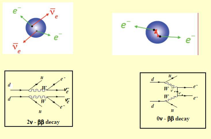 Two neutrino and neutrinoless double beta decay