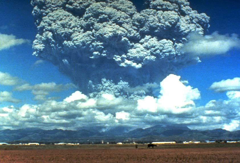 Major explosive volcanic eruptions Typically erupt only