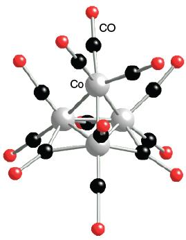Each Ir atom is attached to three terminal carbonyl groups and three other Ir atoms but no bridging carbonyl groups.