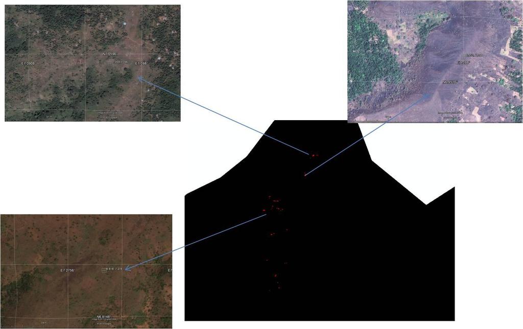 Figure 6. High resolution images (Google Earth) of some the areas detected with LST anomaly in the south east region of Nigeria. 4.