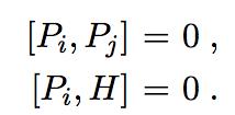 in a similar way for the energy-momentum four vector P µ = (H/c, P i ) we find: using and expanding to linear order