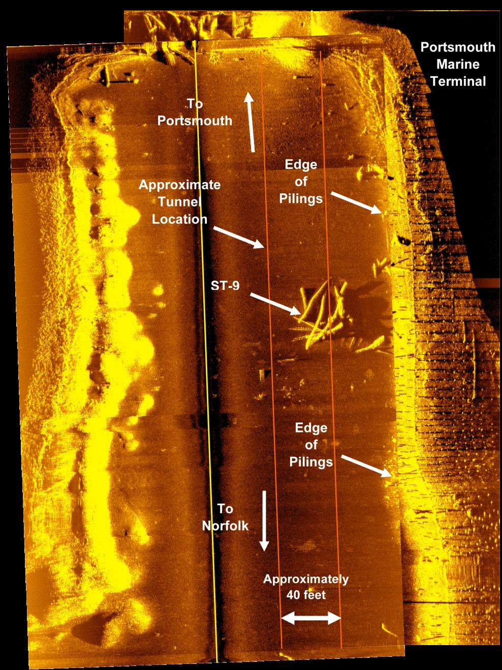 Surface Expression Visible in Multibeam or Side-Scan Sonar 260 rail pilings found in construction area (20