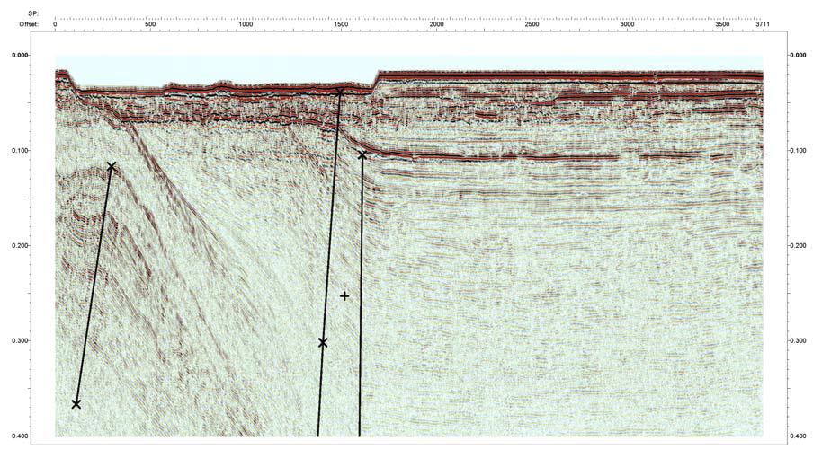 Acoustic Geophysics: Seismic Reflection Example Data collected at the Port of Los Angeles with a Boomer plate acoustic source and digital streamer