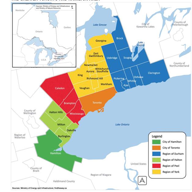 GREATER TORONTO AND HAMILTON AREA Expansive 8,242 km 2 (3,182 sq. miles) Spectrum of urban, suburban and rural land use Fast-growing 7.