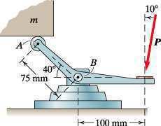 For this additional clamping force of P clamp, determine the force that acts on the arm ABC at B the shear force acting on the pin at C due to P clamp E9.2.