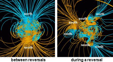 the south pole of the Earth s magnet is near the geographic north pole!