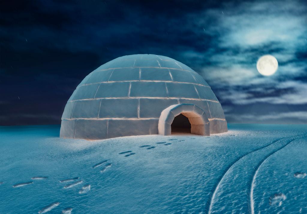 Problem An igloo is a hemispherical enclosure built of ice. Elmo s igloo has an inner radius of 2.55 m and the thickness of the ice is 0.30 m.