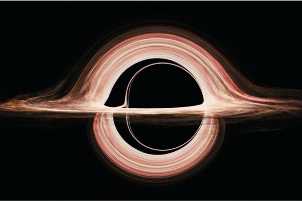 event horizon and accretion disk with gravitational lensing