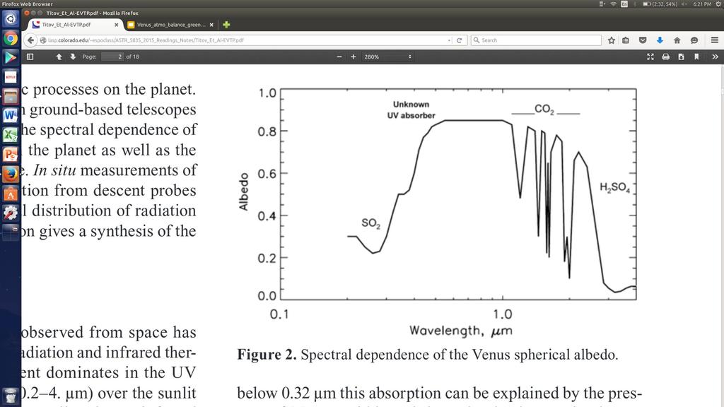 Albedo (Optical Spectrum) Bond albedo estimates: 0.80 ± 0.02 0.76 ± 0.01 2 1 1.) Wavelength < 0.