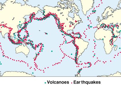 Ring of Fire: Plate Tectonics Earthquakes & volcanoes are distributed mostly in