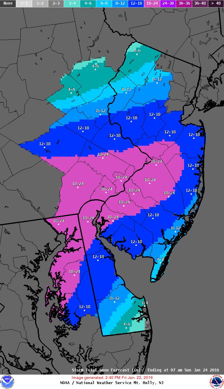 Most likely Snowfall