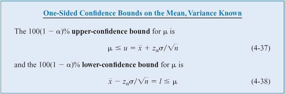4-4 Inference on the Mean of a Population, Variance Known 4-4.