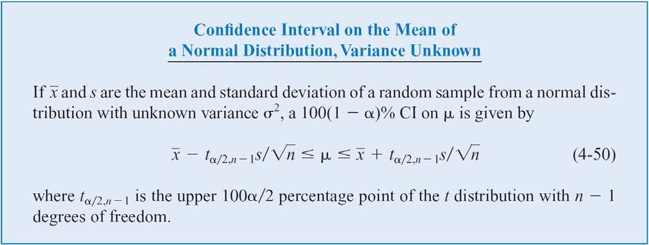 4-5 Inference on the Mean of a Population, Variance Unknown 4-5.