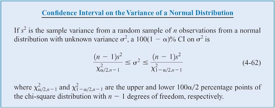 4-6 Inference on the Variance of a Normal Population 4-6.
