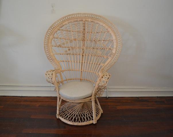 bahamas peacock chair H 1500mm W 1160mm $85.00 (Qty 2) white sundance chair H 1000mm W 820mm $45.
