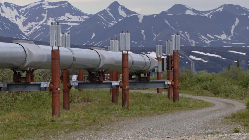 8. Study Figure 8, a fact file and photograph of the Trans Alaskan Pipeline System (TAPS) Figure 8-800 miles long - Transports oil from Prudhoe bay to Valdez in South Alaska - 420 miles are elevated