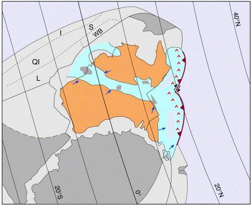 PALAEOGEOGRAPHY LOWER ORDOVICIAN (480-450 MA) Deposition in the Canning Basin began in the Early