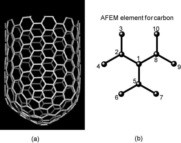 1854 B. Liu et al. / Comput. Methods Appl. Mech. Engrg. 193 (2004) 1849 1864 Fig. 2. (a) A schematic diagram of a single wall carbon nanotube, (b) an atomic-scale finite element for carbon nanotubes.