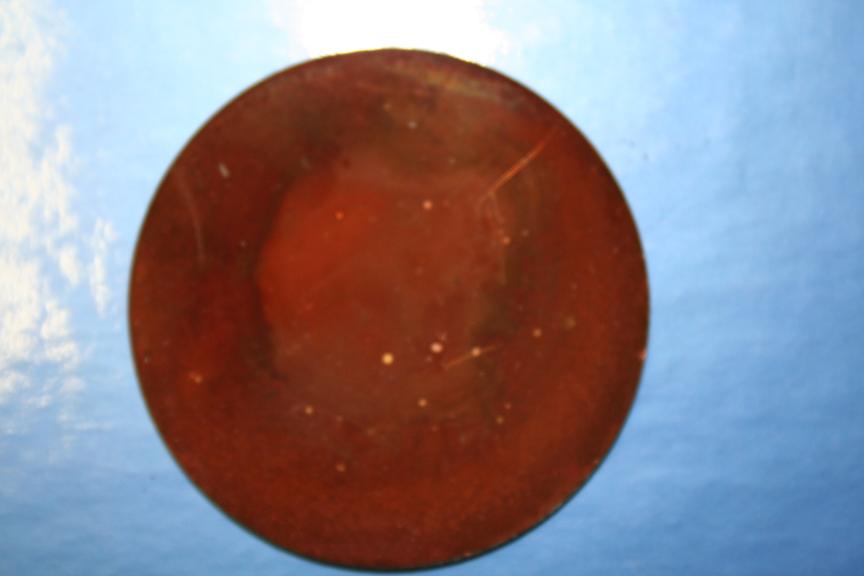 electrodeposited copper on a) gold coated slide, b) masked off
