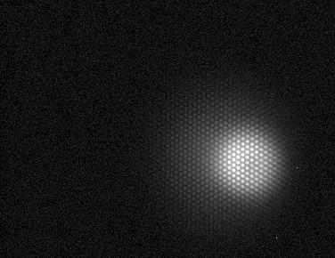 First results of CCD imaging Uncollimated alpha source, ~ 10 khz rate, in Ne + 0.