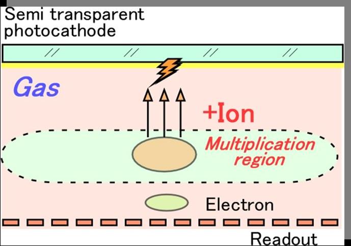 Photon and ion feedback These feedback cause faster degradation of the bialkali
