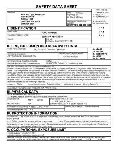 Safety Data Sheets SDSs have no prescribed format If no SDS has been received for a hazardous chemical,