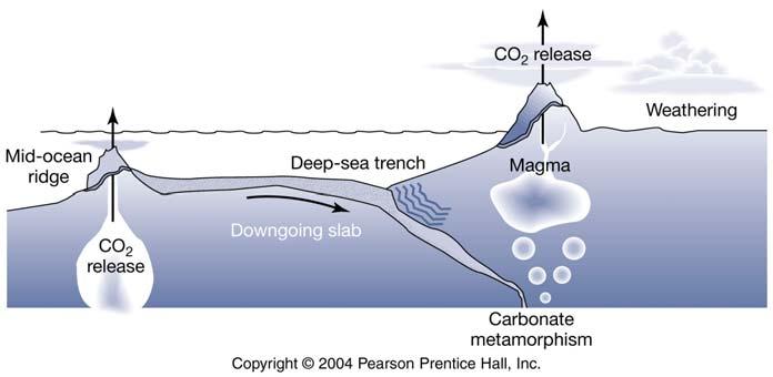 tectonics returns the CO 2 to the atmosphere via