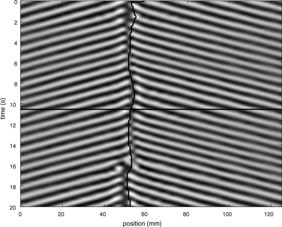 276 P. Habdas, J.R. de Bruyn / Physica D 200 (2005) 273 286 Fig. 2. A space time image of a source defect at ε = 0.155.
