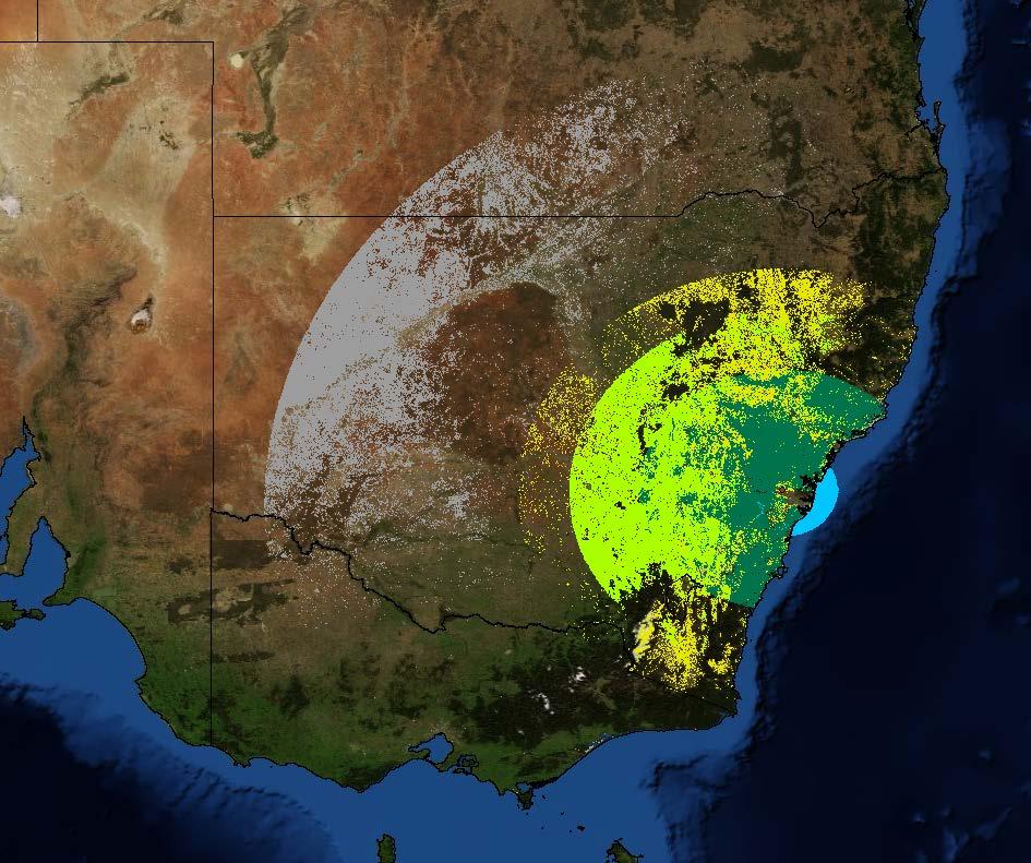 The urban hinterland footprint dependency of Sydney,