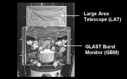 Fig. 1. GLAST on its launch vehicle. of GLAST is its planned scanning mode. Taking advantage of the large instrument fields of view, the spacecraft will continually point away from the Earth.