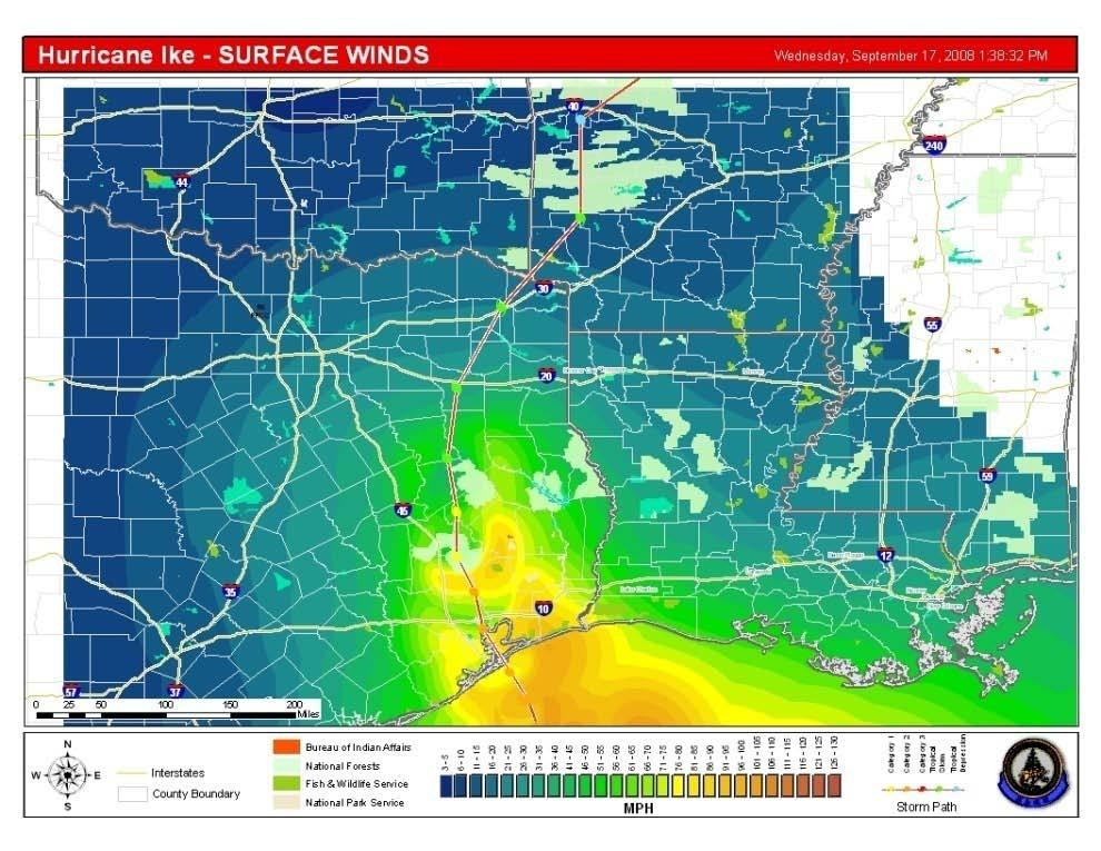 Fuel Modifications Hurricane Ike had a significant impact on the surface fuel loadings in timber litter fuel in parts of Southeast Texas and the Western Pineywoods.