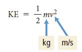 Units of Energy The amount of kinetic energy an object has is directly proportional to its