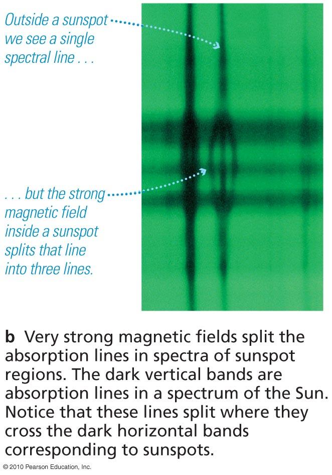 Zeeman Effect We can measure magnetic fields in