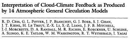 al. (1989) Cloud feedback