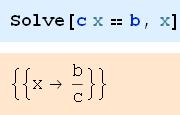 Zgled: V primeru, ko sta b in c hkrati enaka 0, predstavljajo rešitev enačbe vsa realna števila. Tega program posebej ne izpiše. Z ukazom Solve rešujemo tudi sisteme enačb.