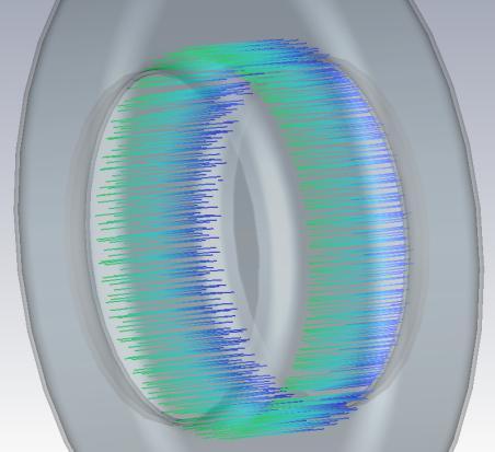 To simulate dark current in RF cavity placed inside magnets, the whole magnetic field map is not needed. Instead only cut of map that fit RF cavity is used (see Fig.9).
