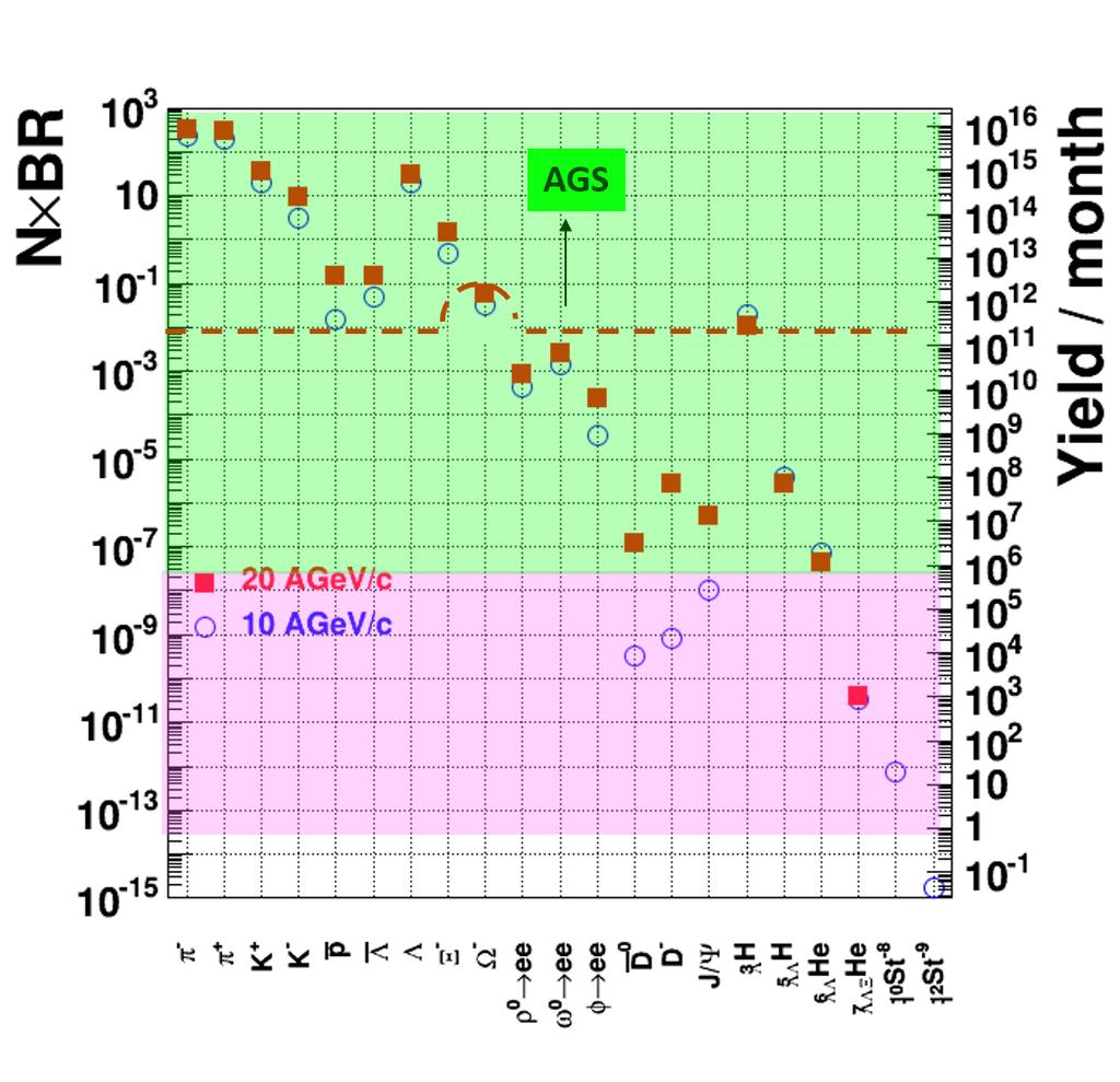 3.1 Expected statistics Figure 3 shows expected particle yields for J-PARC-HI.