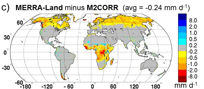 MERRA-2 has more precipitation than MERRA-Land