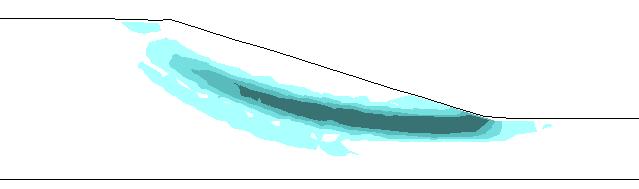 2.2H 2H 2H Initial geometry H 0.6H Figure 2. Geometry and finite element mesh of the slope (on homogenous stratum.