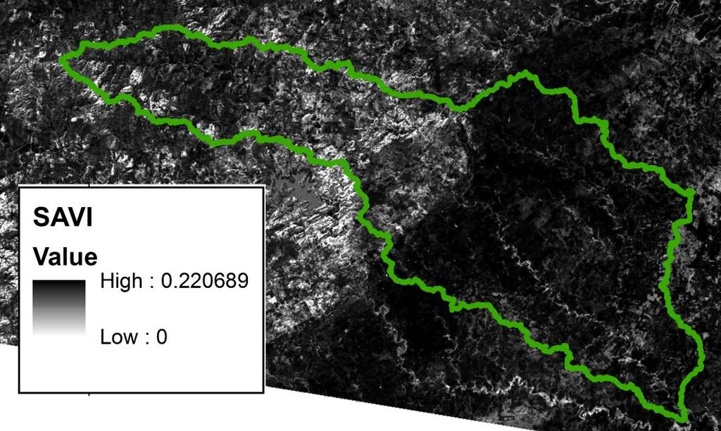 relationship to streams and soil, for which a more diverse view of the Figure 3: NDVI vegetative cover is needed.