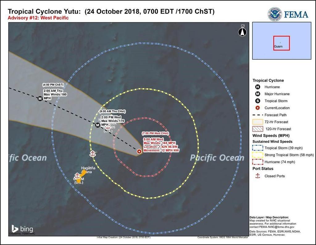Tropical Outlook Western Pacific Tropical Cyclone Yutu (CAT 5) (Advisory #12 as of 5:00 a.m.
