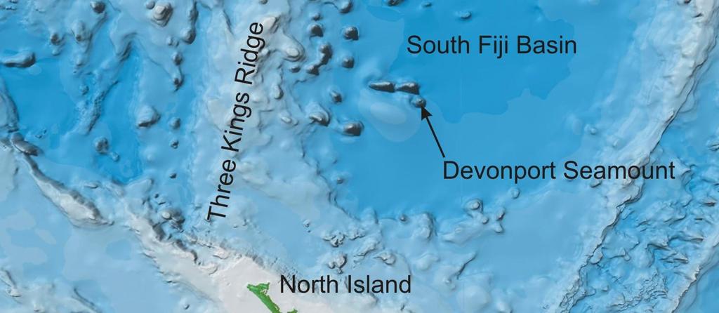 NIWA bathymetry shows three volcanoes, but there is a fourth indicated on satellite gravity (that has also been dredged). Shown as Seamount in ACUF Gazetteer, and as Seamount on INT 600-605.