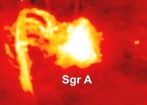 Unusual activity in the center Radio source Sgr A* (named after constellation Sagittarius) Sgr A* 300 light years First observed by