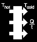 d is the distance between T hot and T