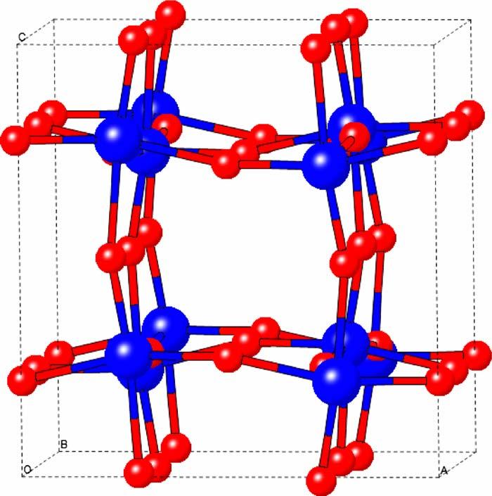 HUDA et al. FIG. 1. Color online A unit cell of WO 3. It has ABO 3 type perovskite structure with a vacant A position. Blue larger dark gray and red smaller gray are the W and O atoms, respectively.