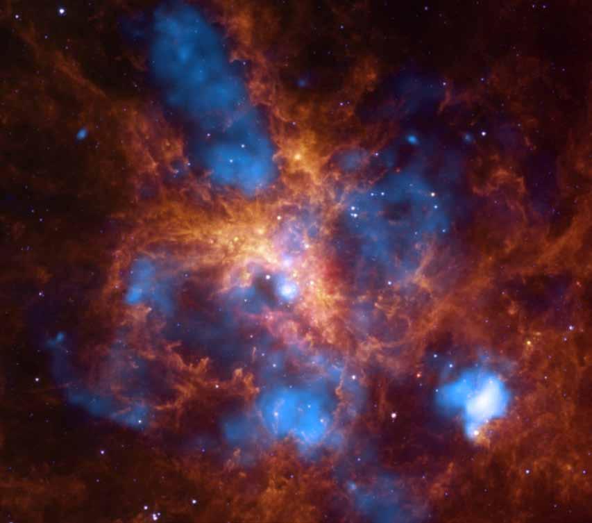 30 Doradus Found in the nearby Large Magellanic Cloud galaxy, 30 Doradus is one of the largest massive star-forming regions located close to the Milky Way.
